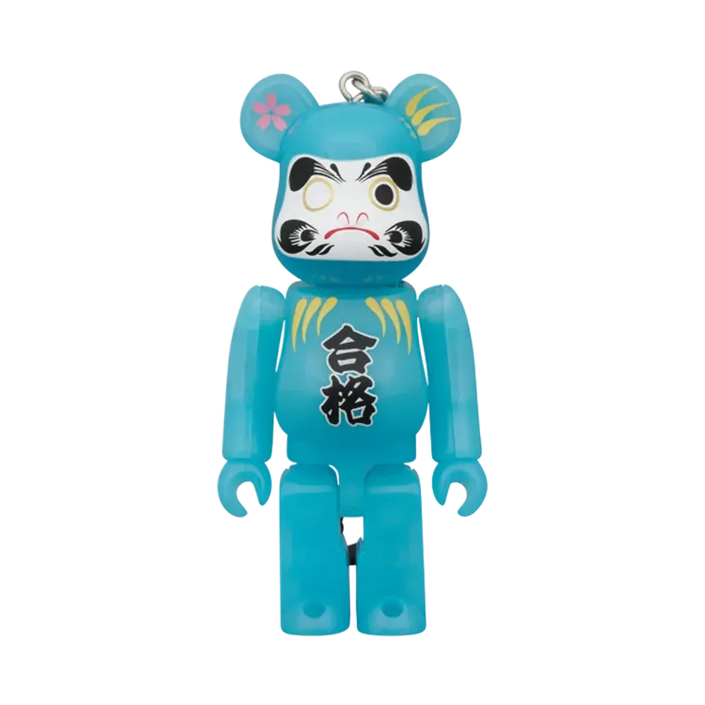 MEDICOM TOY "BEARBRICK" Daruma Pass Blue Glow In The Dark 100%