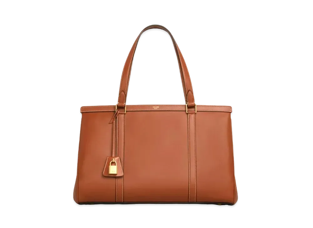 CELINE Medium Cabas 16 In Smooth Calfskin "Tan"
