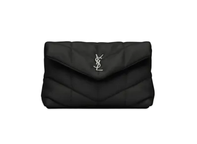 SAINT LAURENT Puffer Small Pouch In Quilted Lambskin "Black"