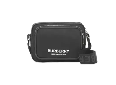Burberry Logo Print Nylon Cross Body Bag "Black"
