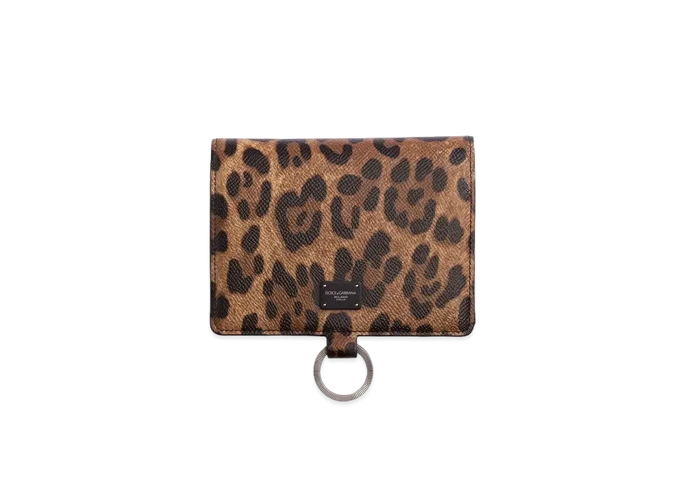 Dolce&Gabbana Large Cross Body Wallet Dauphine Calfskin Leo Pad Print "Multicolor"