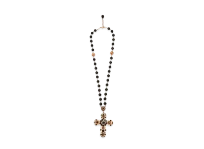 Dolce&Gabbana Necklace With Cross Pendant "Black/Gold"