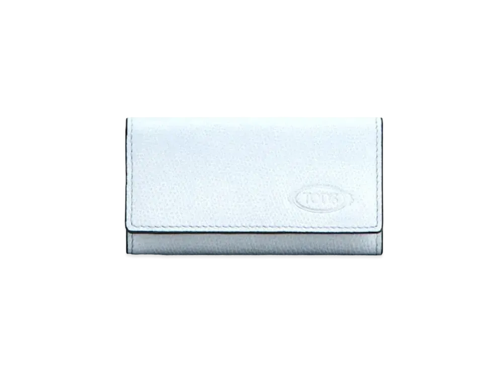 TOD'S Leather Key Holder "Light Blue/Gray"