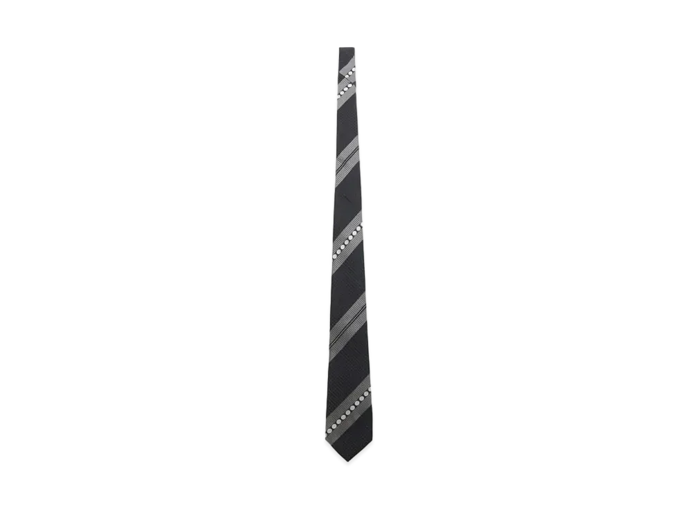 Yohji Yamamoto Pour Homme DOT STRIPE JQ DERBY TIE D "Black"