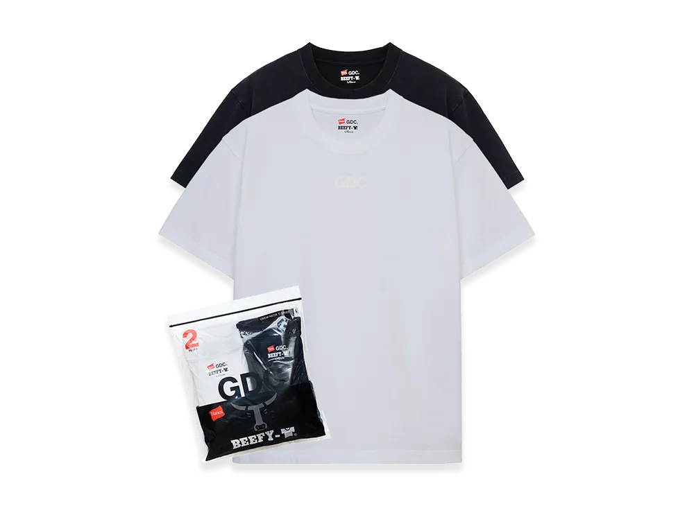 Hanes x GDC BEEFY-T Crew Neck T-Shirt "White/Black"