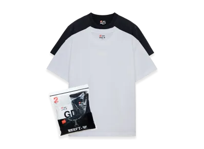 Hanes x GDC BEEFY-T Crew Neck T-Shirt "White/Black"