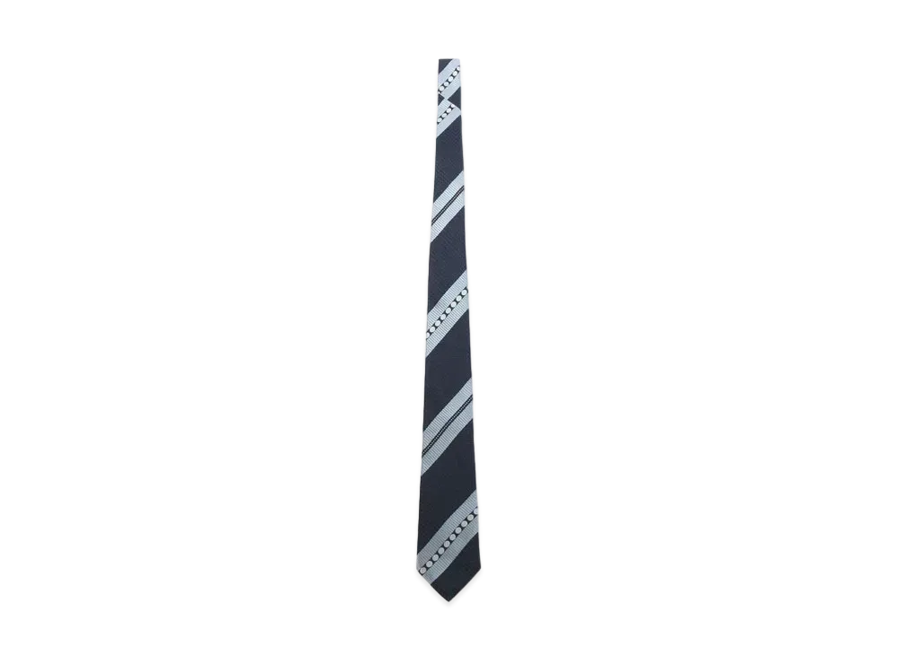 Yohji Yamamoto Pour Homme DOT STRIPE JQ DERBY TIE D "Navy"