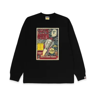 A BATHING APE Bape Lunar Travel Poster Ls Tee "Black"