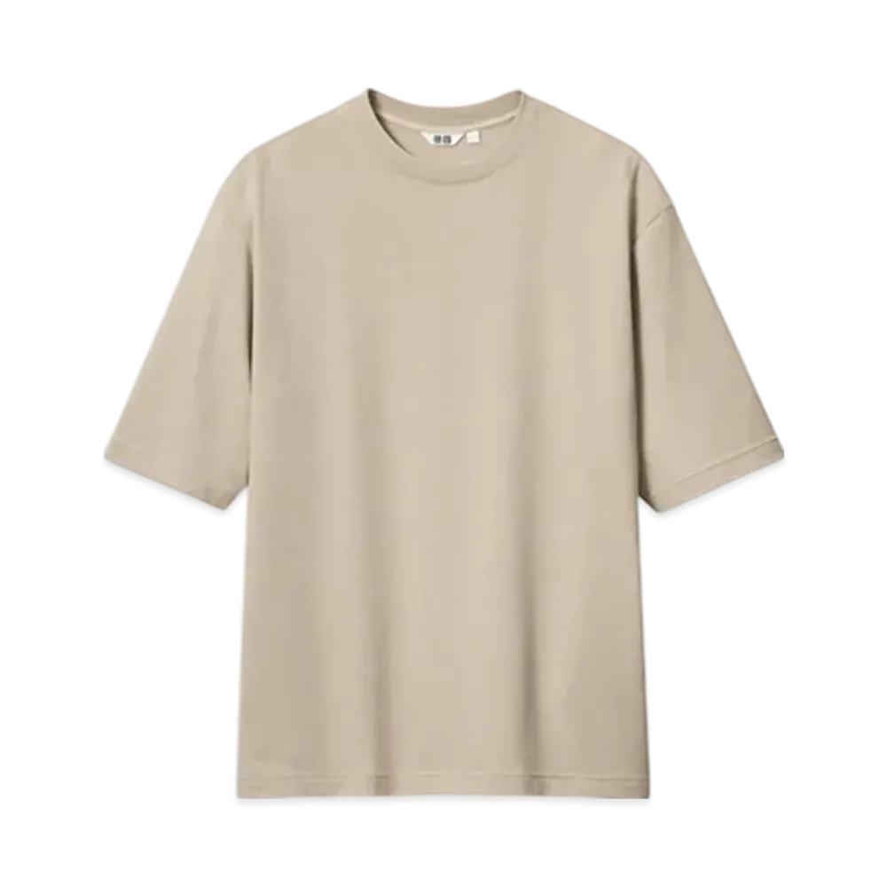 Uniqlo U 24SS AIRism Cotton Oversized Crew Neck T-Shirt "Beige"
