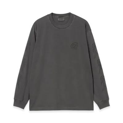 Carhartt WIP L/S Terrestrial T-Shirt "Black/Graphite(Pigment Garment Dyed)"