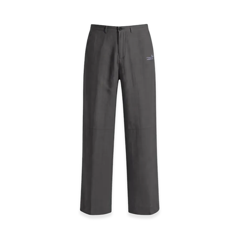 FEELS. Linen Straight Slacks "Gray"