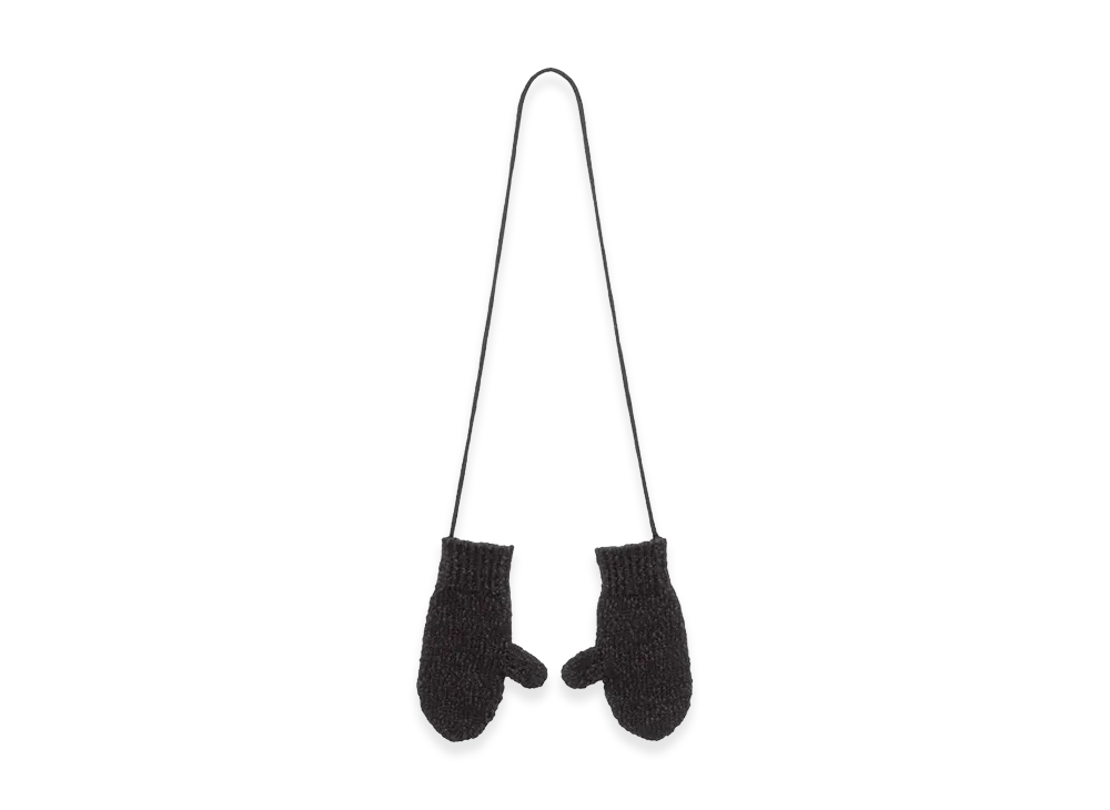 Graphpaper Cotton Wool Slub Mittens "Black"