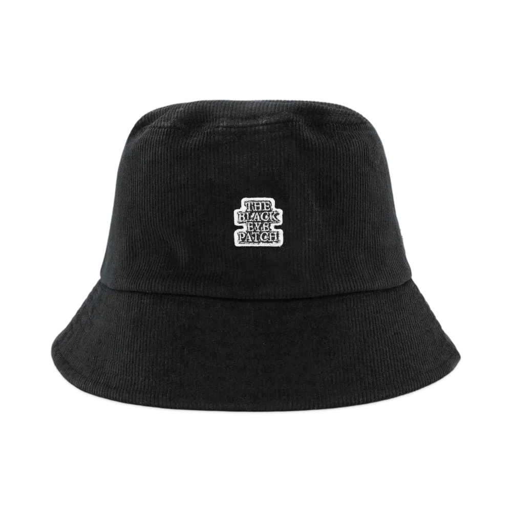 Black Eye Patch OG Label Corduroy Bucket Hat "Black"