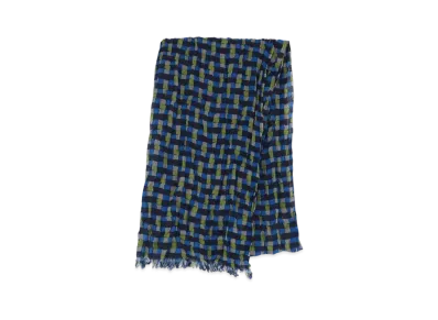 Yohji Yamamoto Pour Homme W/PLAIN WEAVE OVERPT CHECK PRINT STOLE "Green"