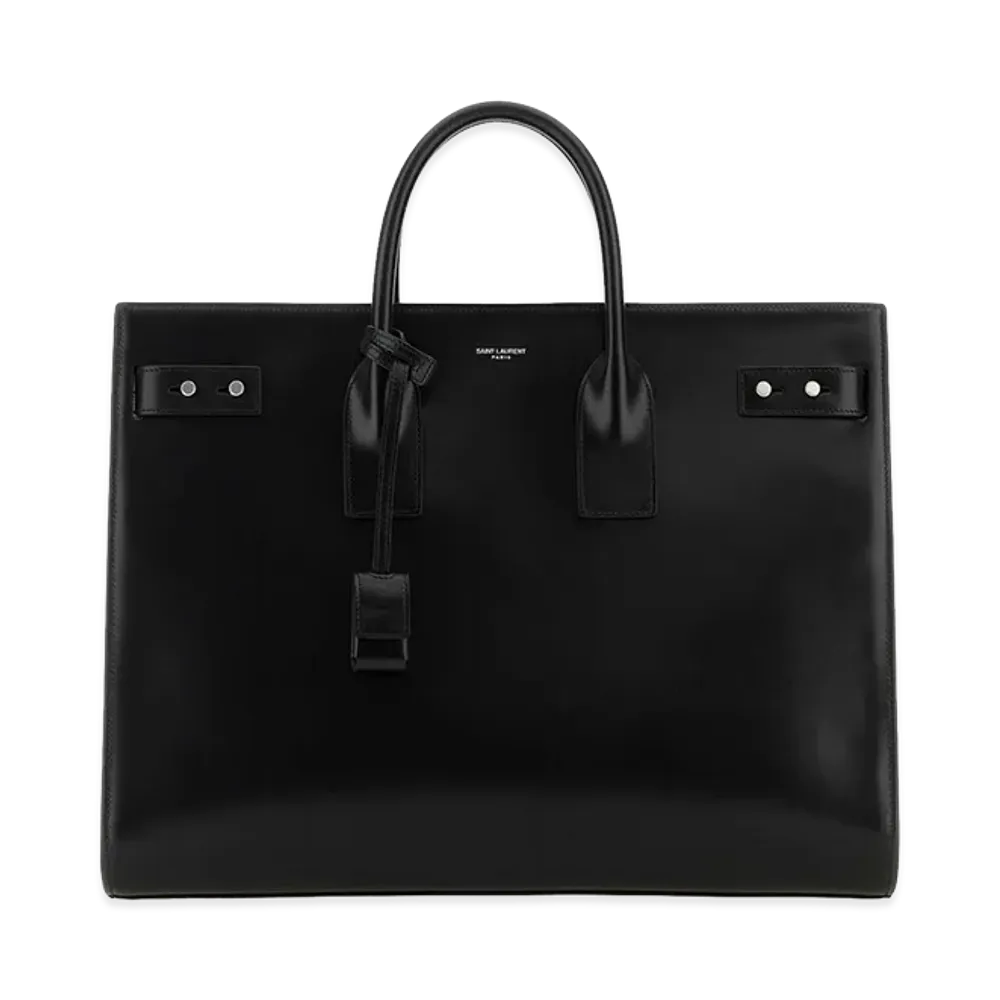 Saint Laurent Leather Sac De Jour Handbag "Black"