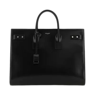 Saint Laurent Leather Sac De Jour Handbag "Black"