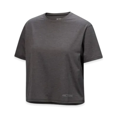 ARC'TERYX Women's Taema Crop Logo SS "Black Heather/Graph" X000006631