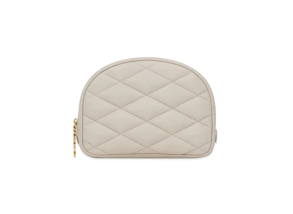 SAINT LAURENT Lolita Cosmetics Pouch In Quilted Lambskin "Vintage White"