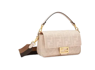 FENDI Baguette FF Canvas Bag "Pink"
