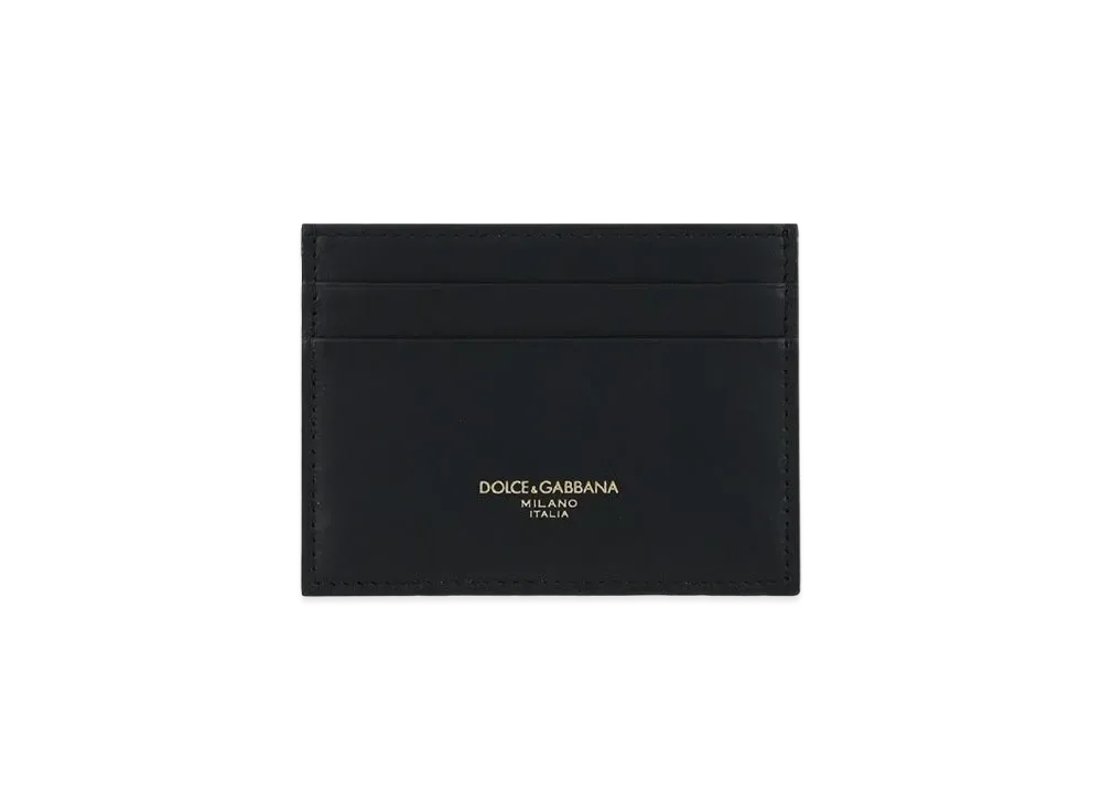 Dolce&Gabbana Card Holder Calfskin Brand Logo "Black"