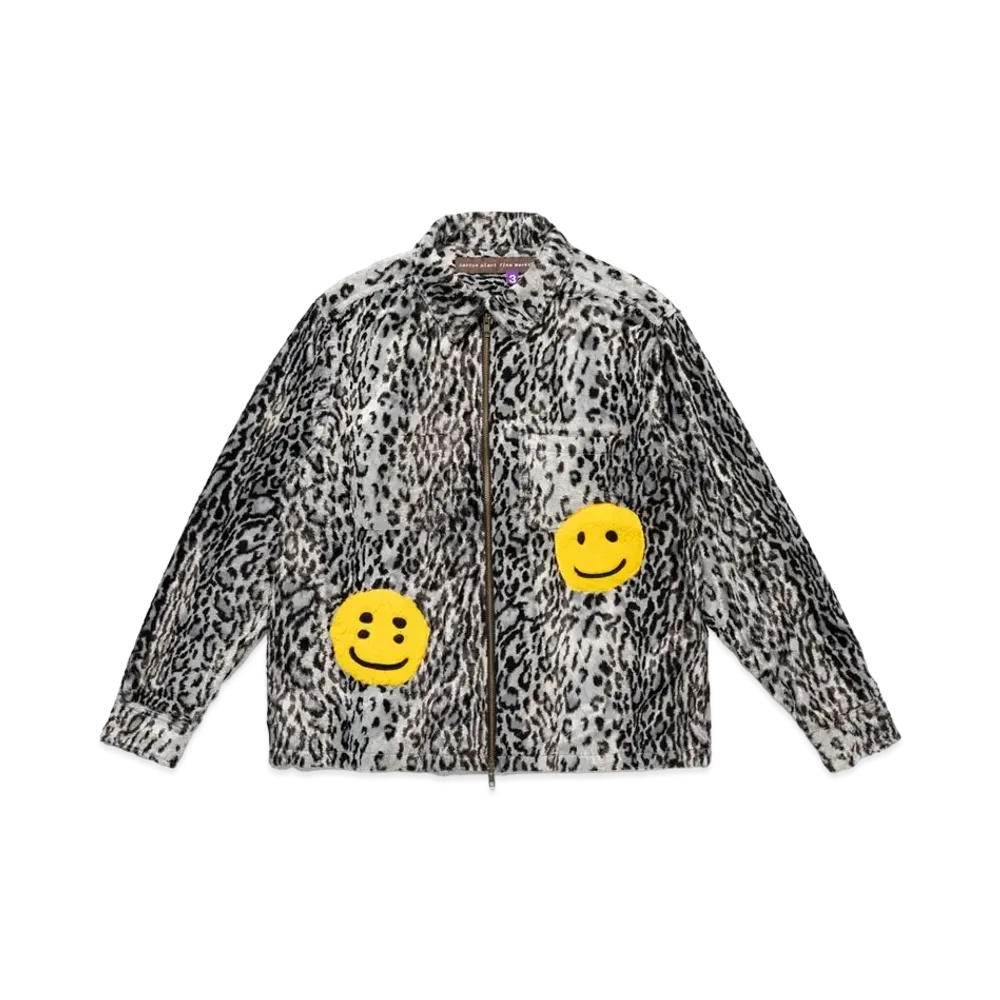 Cactus Plant Flea Market Grey Leopard Zip Jacket "Gray"