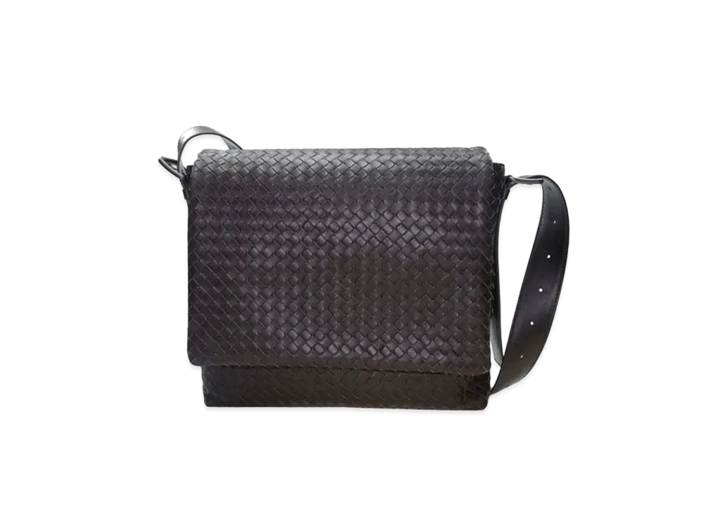 Bottega Veneta Lambskin Shoulder Bag "Dark Brown"