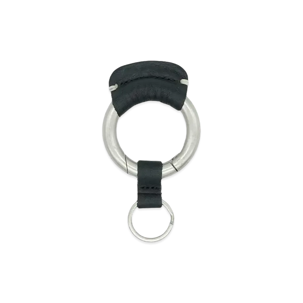 CITY COUNTRY CITY hobo x CITY COUNTRY CITY ROUND KEY RING with COW LEATHER "BLACK"