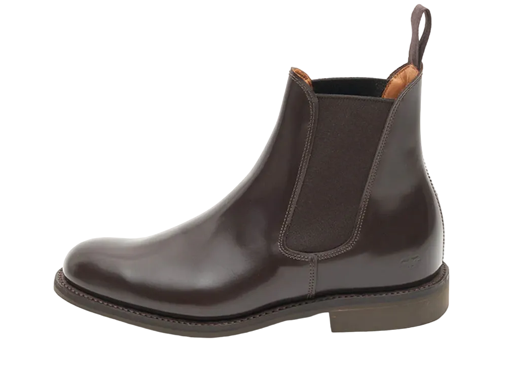 SANDERS Women's Military Derby Boot T475 Polished Leather "Burgundy" 1615R