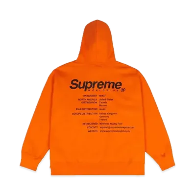 Supreme Worldwide Hooded Sweatshirt "Dark Orange"