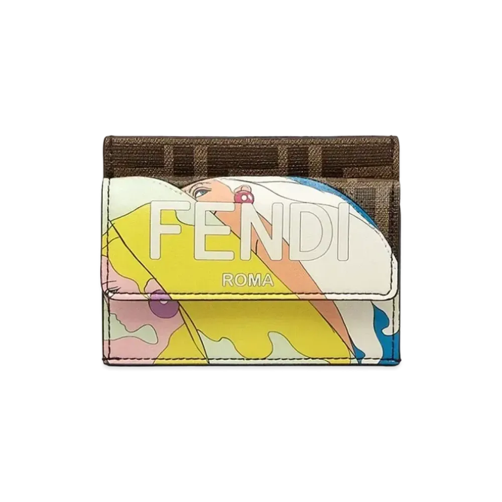 FENDI Card Case Fabric Card Case "Brown"