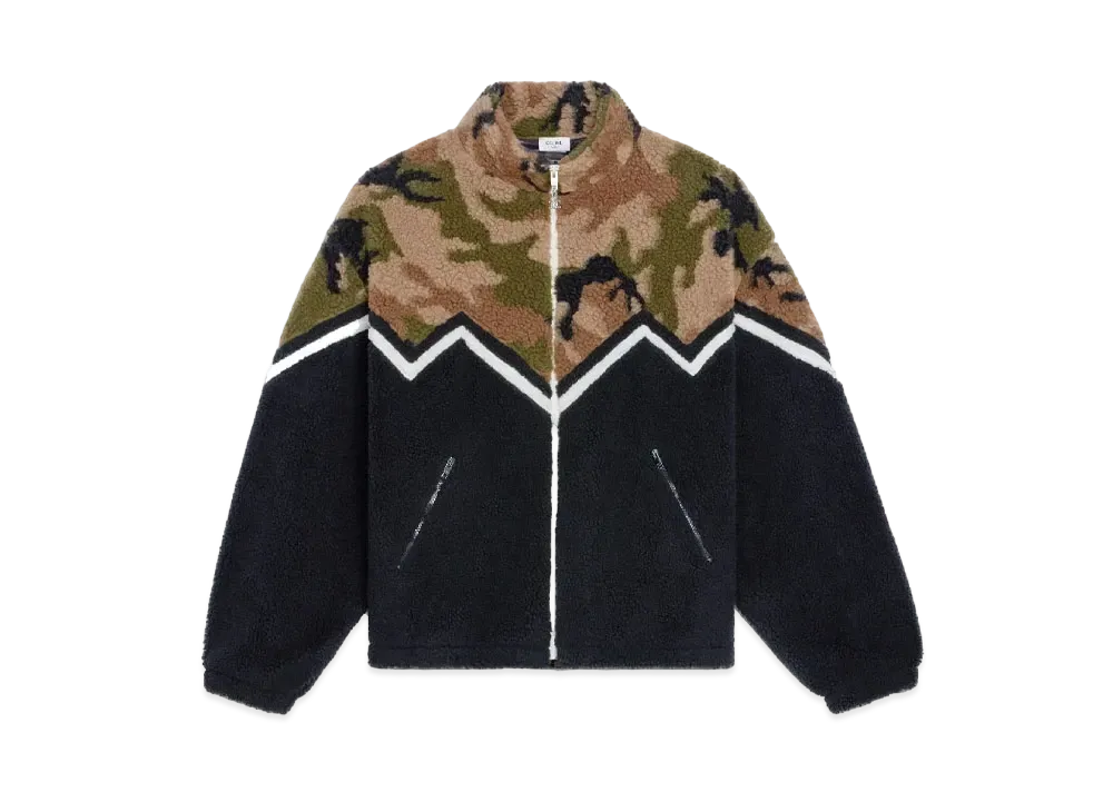 CELINE Bi-Material Fleece Sweatshirt "Multicolor Brown"