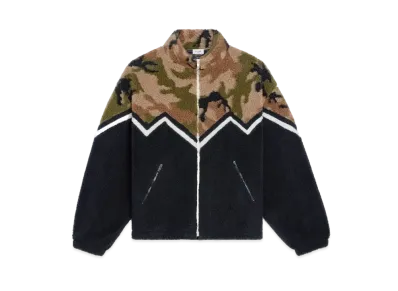 CELINE Bi-Material Fleece Sweatshirt "Multicolor Brown"