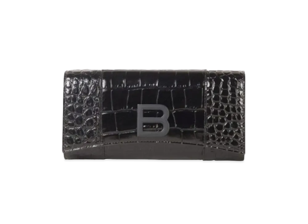 BALENCIAGA Hourglass Continental Wallet "Black"