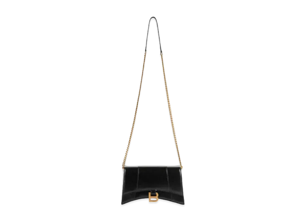 BALENCIAGA Women's Hourglass Chain Bag "Black"