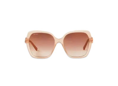 Jimmy Choo Manon Square Frame Sunglasses With Swarovski Crystals "Caramel Brown"