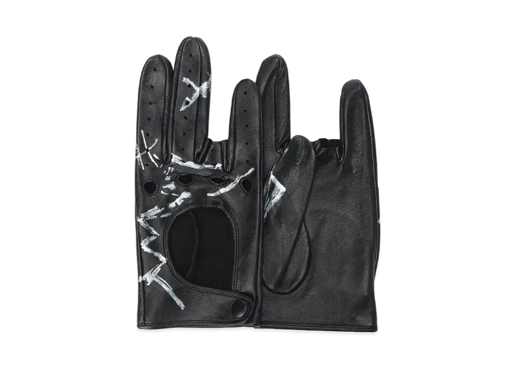 Yohji Yamamoto Pour Homme PAINT LAMB FINGER CUT GLOVE "Black"
