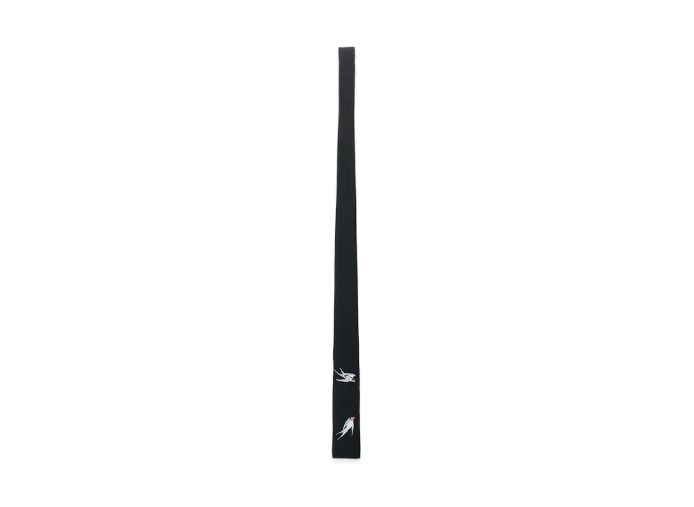 Yohji Yamamoto Pour Homme W/GABARDINE SWALLOW EMBROIDERY TIE B "Black"