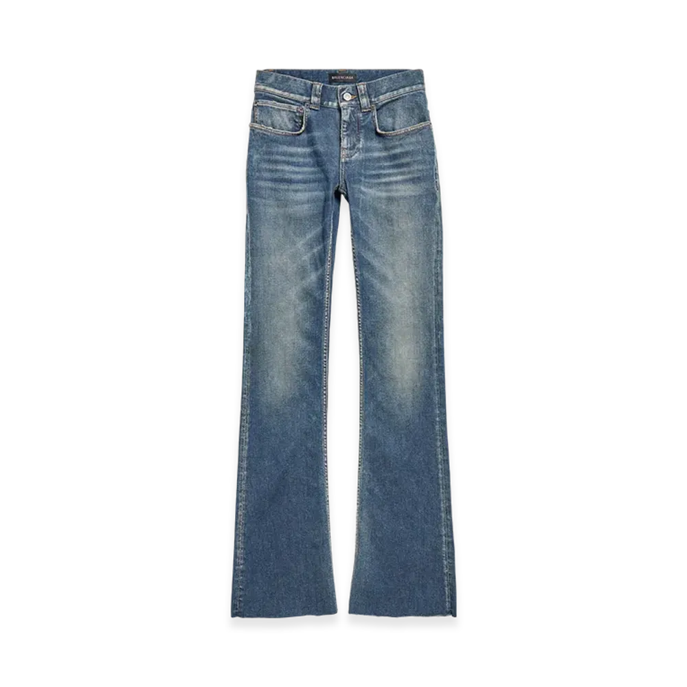 BALENCIAGA Women's Slim Fit Bootcut Pants "Dark Blue"