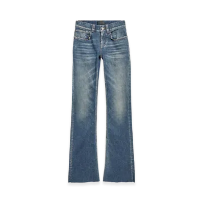 BALENCIAGA Women's Slim Fit Bootcut Pants "Dark Blue"