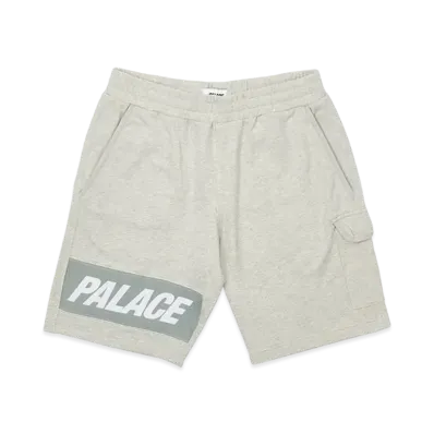 PALACE GIANT WOVEN LABEL SHORTS "Grey Marl"