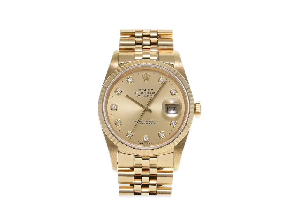 ROLEX Datejust 10P Diamonds "Champagne/Yellow Gold"