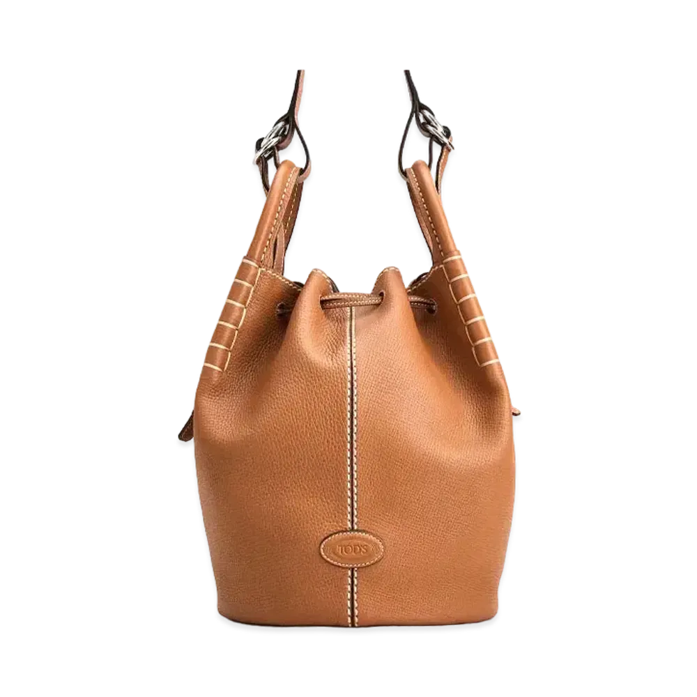 TOD'S Bucket Bag In Leather Medium "Brown"
