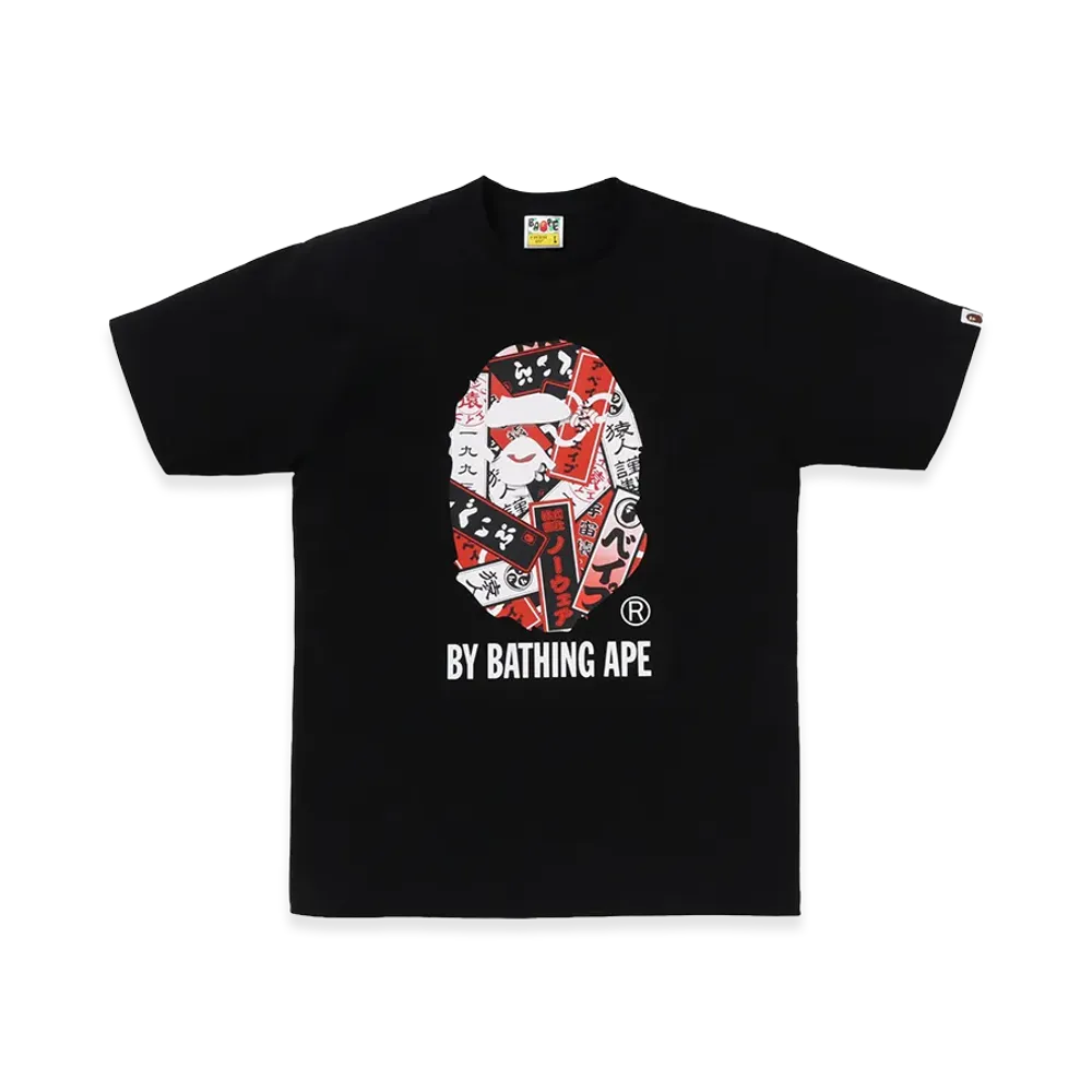 A BATHING APE Senjafuda by Bathing Ape Tee "Black"