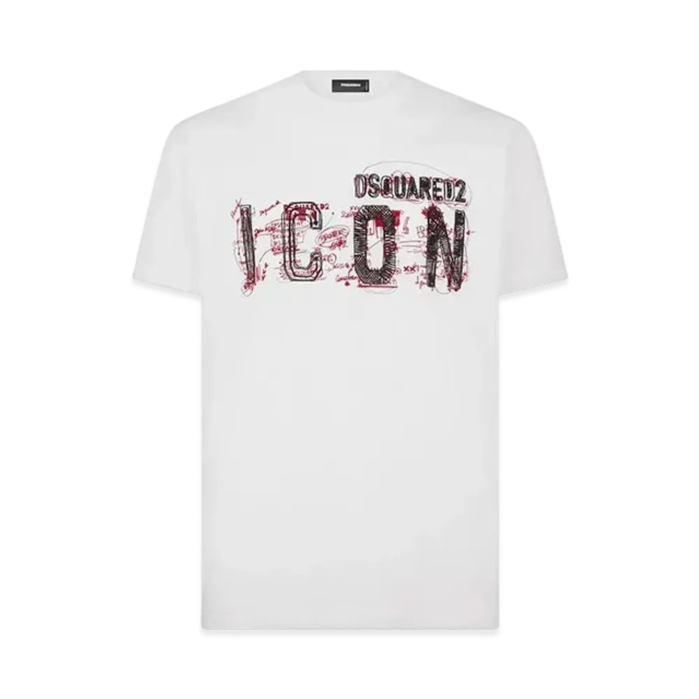 Dsquared2 Icon Scribble Cool Fit T-Shirt "White"