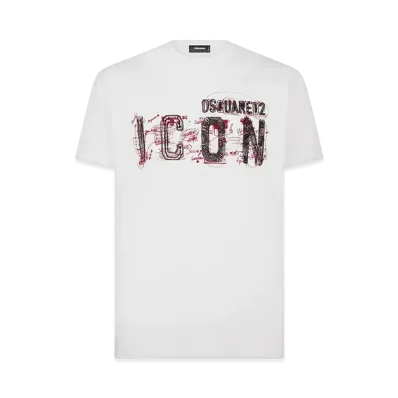 Dsquared2 Icon Scribble Cool Fit T-Shirt "White"