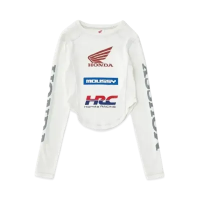 MOUSSY x HONDA Round Hem Long Sleeve T-shirt "White"