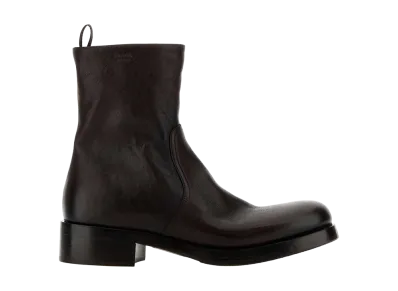 PRADA Women's Dark Leather Ankle Boots "Brown"