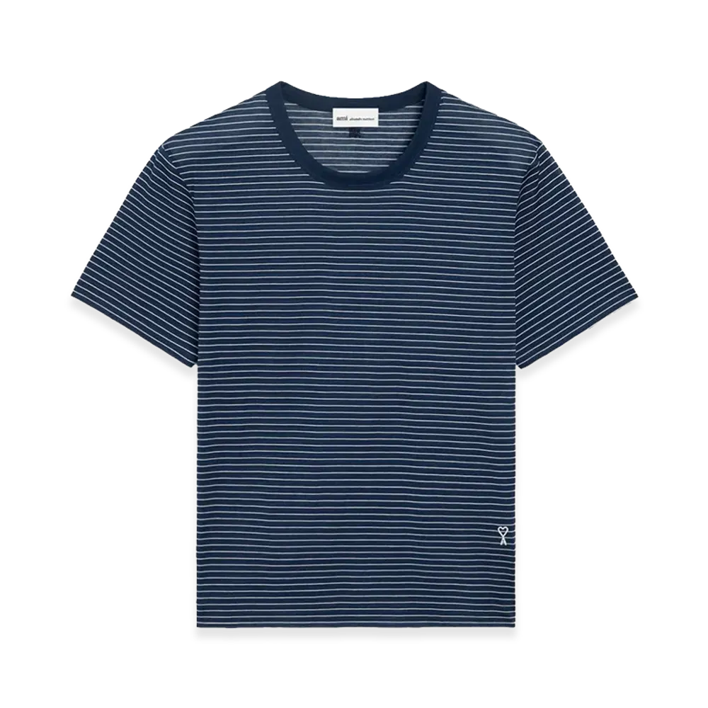AMI PARIS Ami De Cur Striped T-Shirt "Blue"