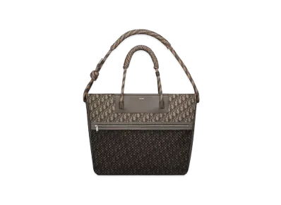 Dior Tote Bag Dior Oblique Jacquard & Smooth Calfskin "Ebony/Black"