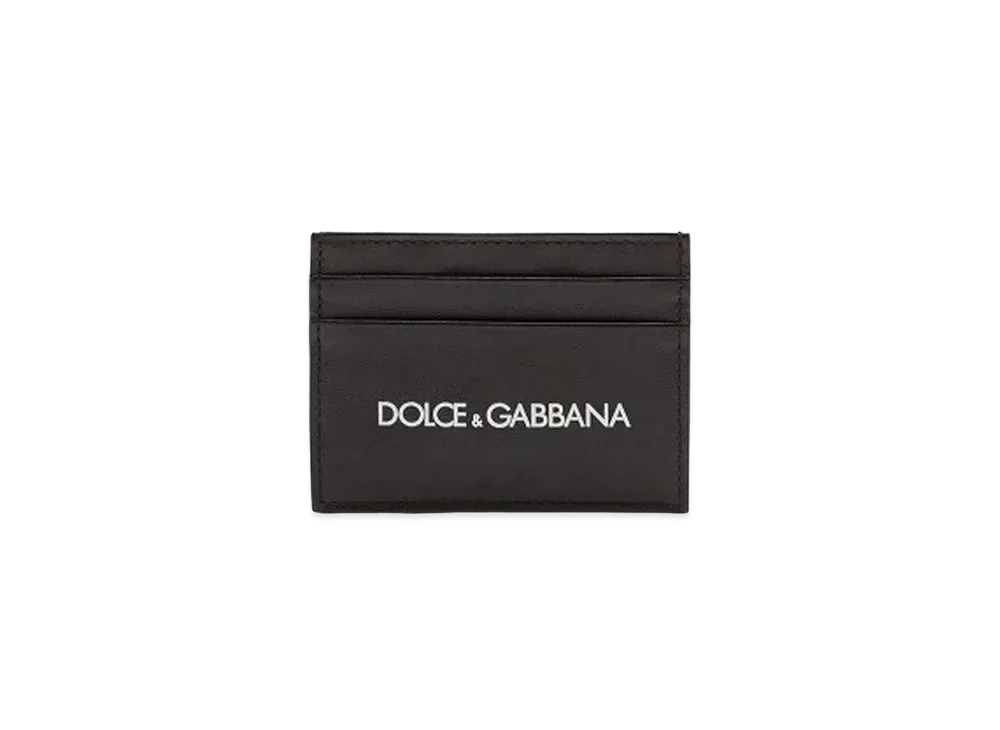 Dolce&Gabbana Card Holder Calfskin Print Logo "Black"